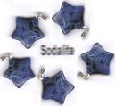 5 crystal gemstone SODALITE STAR pendants 18mm jewellery making crafts chakra charms harmony crafting