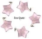 5 crystal gemstone ROSE QUARTZ STAR pendants 18mm jewellery making crafts chakra charms harmony crafting