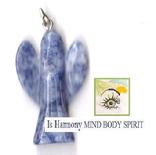 brasilian sodalite jasper from Brazil crystal gemstone angel pendant harmony for third eye intuition blockage of not thinking clearly perception enhancer