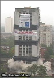 Barrie House, South Acton demolition photo. The block was demolished in July 2001. Isabella Wesoly began to write a poem about the block in 1983. Read her ode to the tower block here