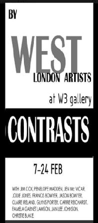 CONTRASTS art exhibition at W3 Gallery February 2013, artists reflecting skills and crafts of 21st century practices. Web page and opinions by director Isabella Wesoly; links art space and artists and All Bright Club Ltd.