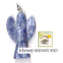 brasilian sodalite jasper from Brazil crystal gemstone angel pendant harmony for third eye intuition blockage of not thinking clearly perception enhancer