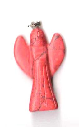 red tint howlite jasper crystal gemstone angel pendant harmony for blockage of base sacral cahkra chakra reduces anger angry feelings into compassion motivation enhancer