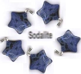 5 crystal gemstone SODALITE STAR pendants 18mm jewellery making crafts chakra charms harmony crafting