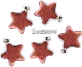 5 crystal gemstone GOLDSTONE STAR pendants 18mm jewellery making crafts chakra charms harmony crafting