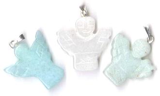 gemstone angel pendants amazonite quartz snow tinted real difference fake authentic charm chakra cahkra