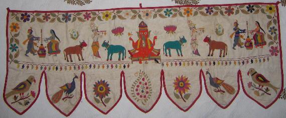 Vintage Indian Textiles, Ganesh, Toran, Rhada, Lakshmi
