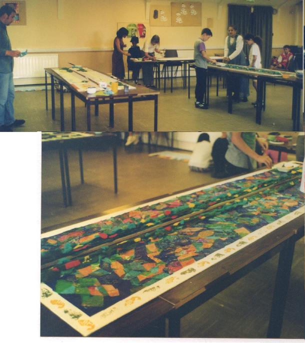 Worton Road Community Centre, Environmental Theme  Mural project, Isleworth, 1997.. Another co-production for and by the community, via Making Murals