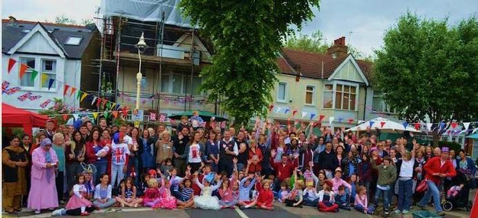 Community street art, 'diamonds and butterflies' for the 2012 Jubilee Party, directed and co-produced with the children of Windermere Road, Ealing, West ondon